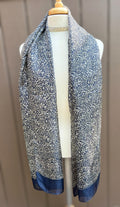 Navy and White Silk Scarf