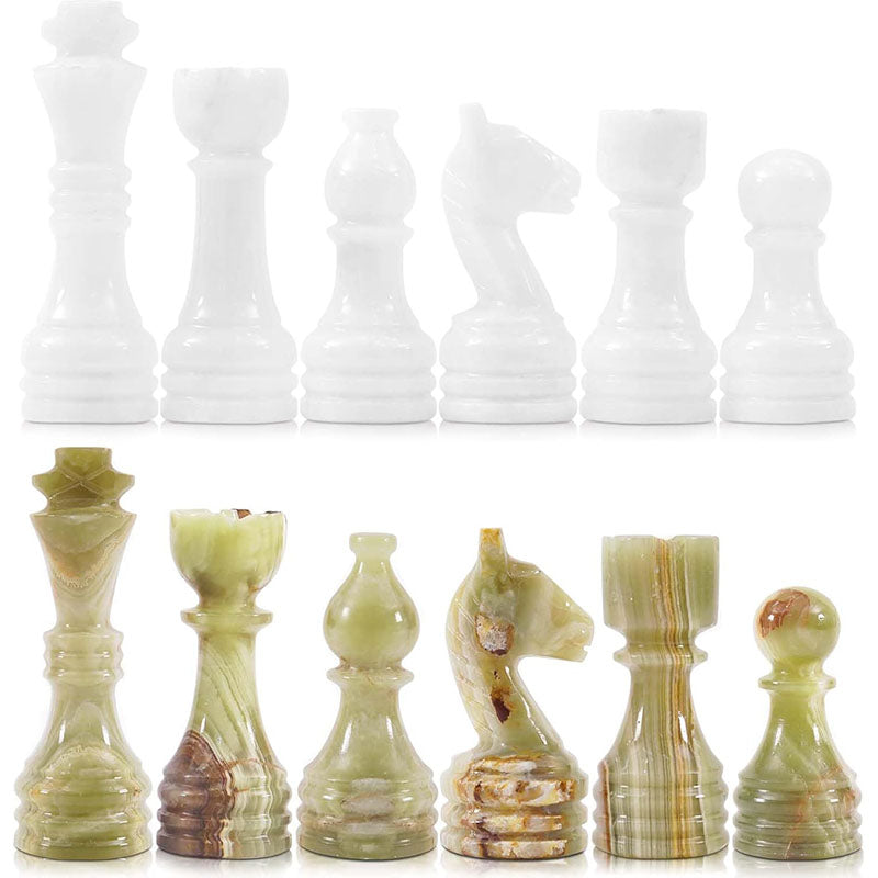 White and Green Premium Quality Chess pieces