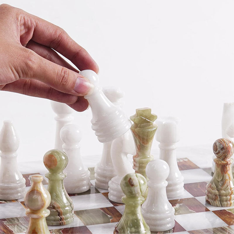 White and Green Premium Quality Chess pieces