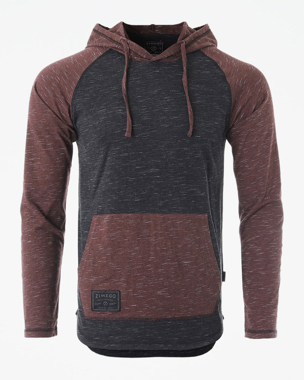 ZIMEGO Mens Long Sleeve Lightweight Hooded Henley – Color Block Pullover Hoodie  for Casual Gym Workout Travel