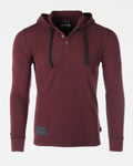 Vintage Thermal Long Sleeve Lightweight Fashion Hooded Henley