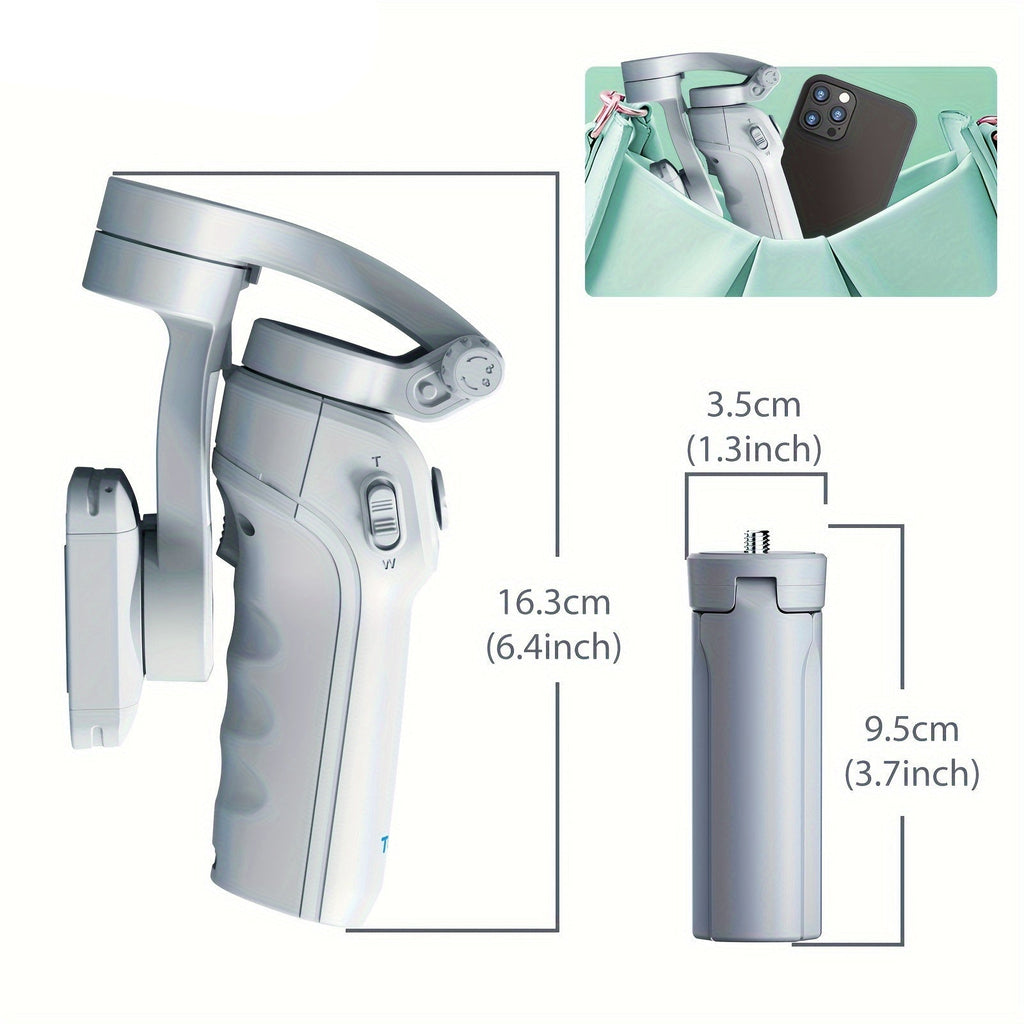 NNETM 3-Axis Selfie Stick Stabilizer with LED & Face Tracking