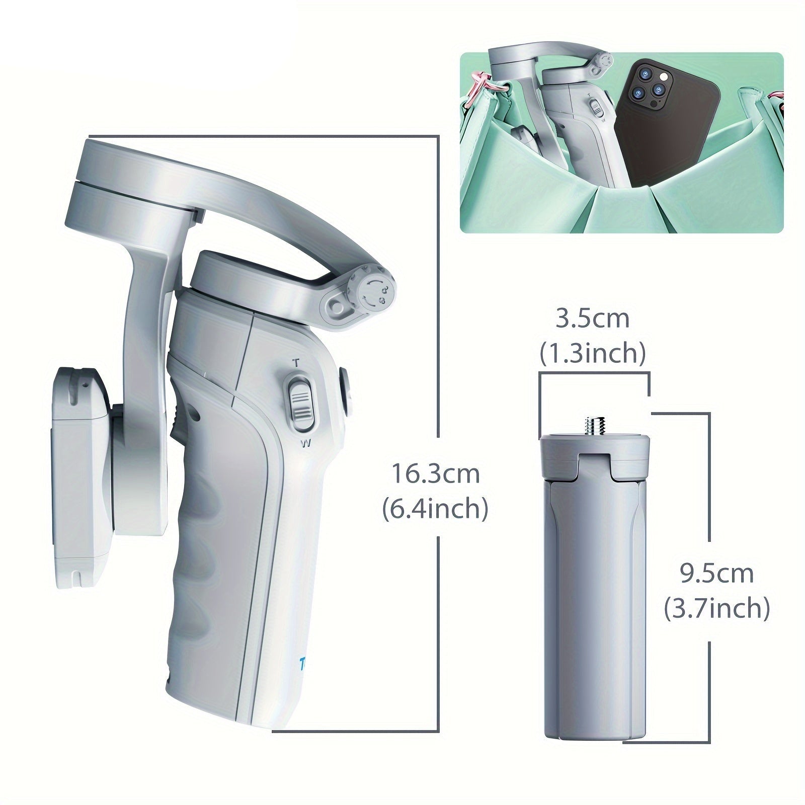 NNETM 3-Axis Selfie Stick Stabilizer with LED & Face Tracking