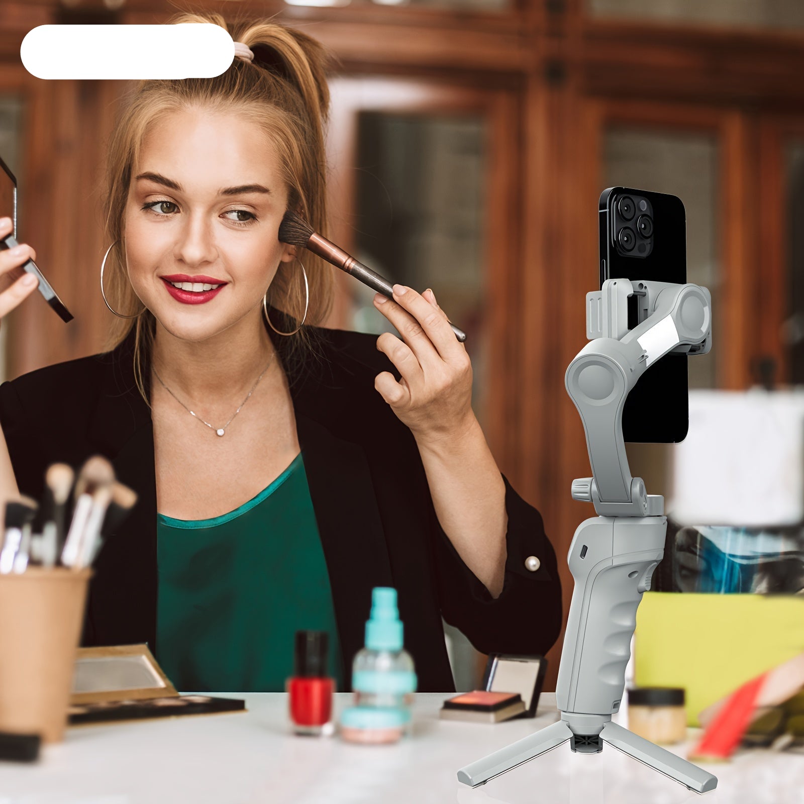 NNETM 3-Axis Selfie Stick Stabilizer with LED & Face Tracking