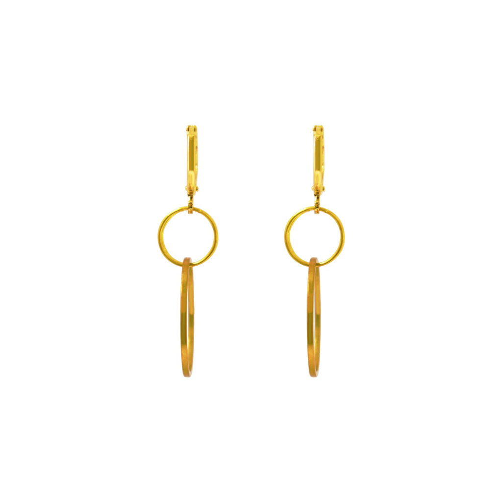 Interconnected Hoop Earrings, Minimalist Circle Earrings, Geometric Statement Jewellery | by lovedbynlanla