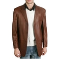 Classic Brown Leather Blazer for Men