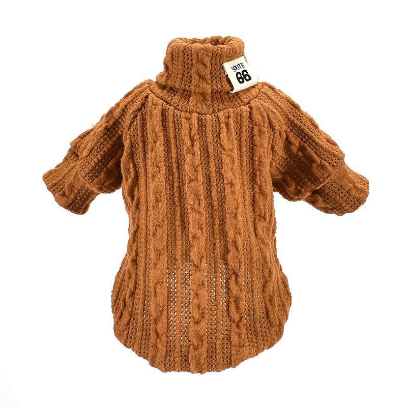 Cozy Knitted Turtleneck Sweater For Pets - Winter Warmth For Dogs And Cats