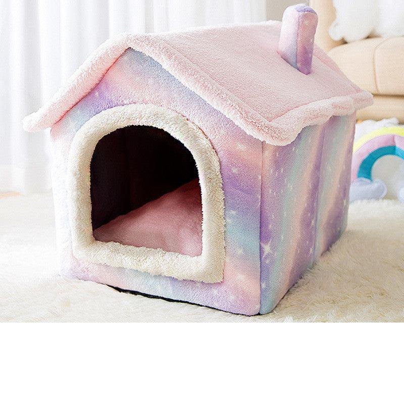 Cozyfold Pet House: Foldable Winter Bed & Enclosed Cave For Dogs And Cats