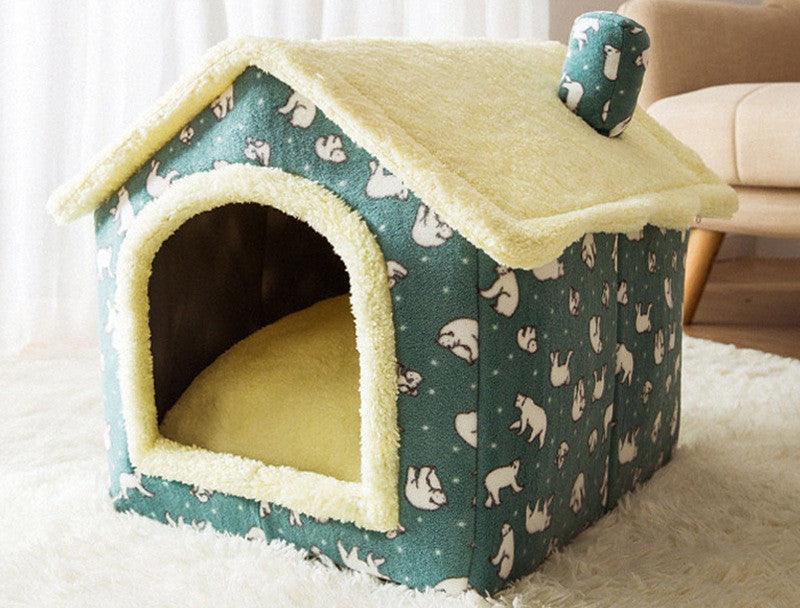 Cozyfold Pet House: Foldable Winter Bed & Enclosed Cave For Dogs And Cats