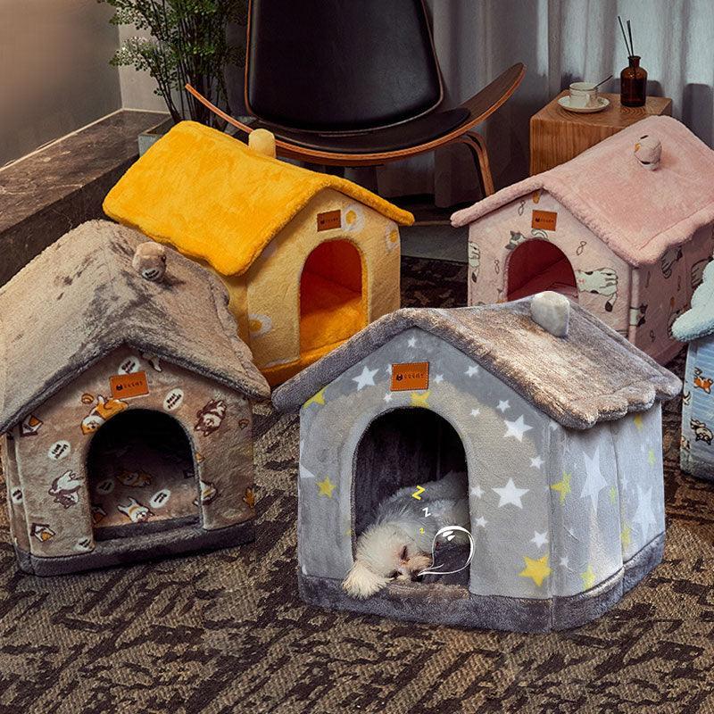 Cozyfold Pet House: Foldable Winter Bed & Enclosed Cave For Dogs And Cats