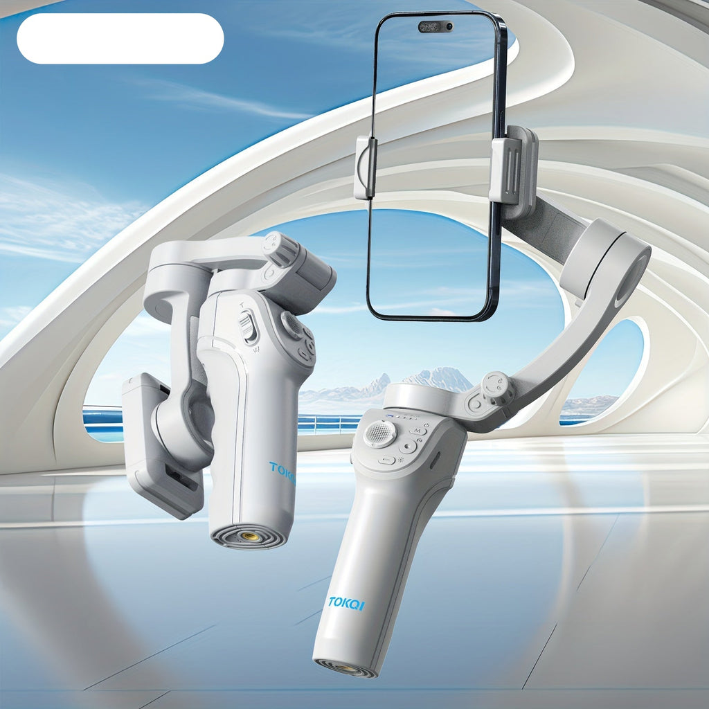 NNETM 3-Axis Selfie Stick Stabilizer with LED & Face Tracking