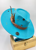 Luxury  Bow Tie Fedora Hat -Button-me-up