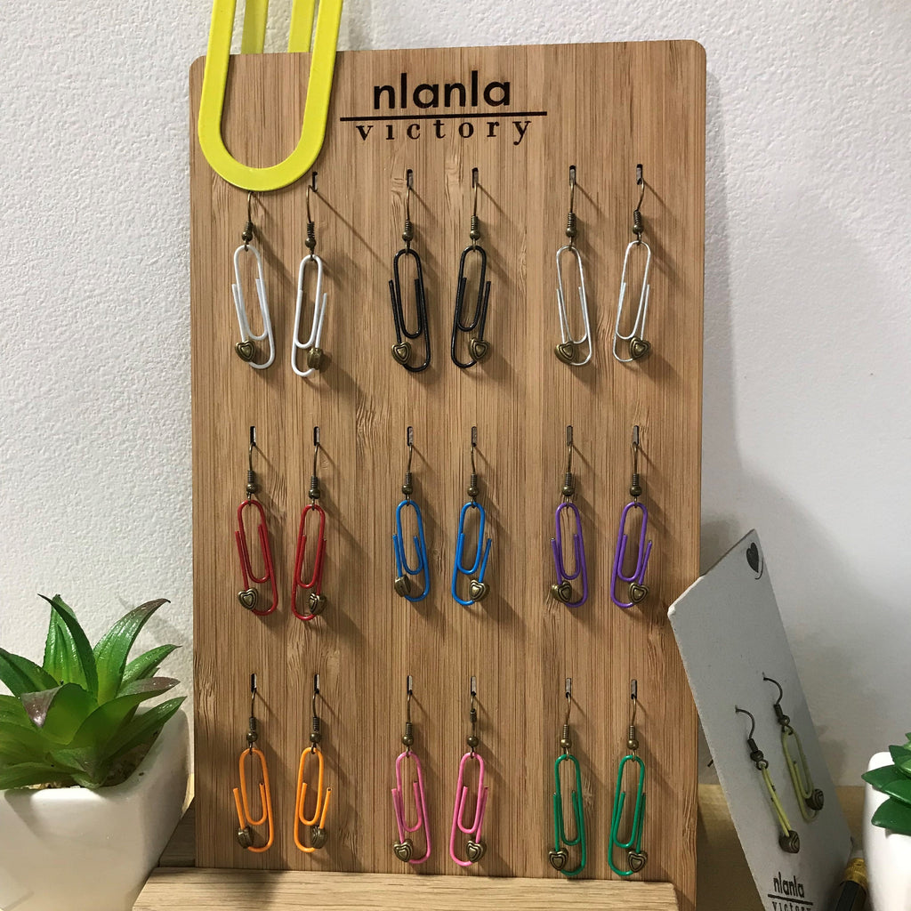 Orange Personalised Paperclip Earrings | by lovedbynlanla