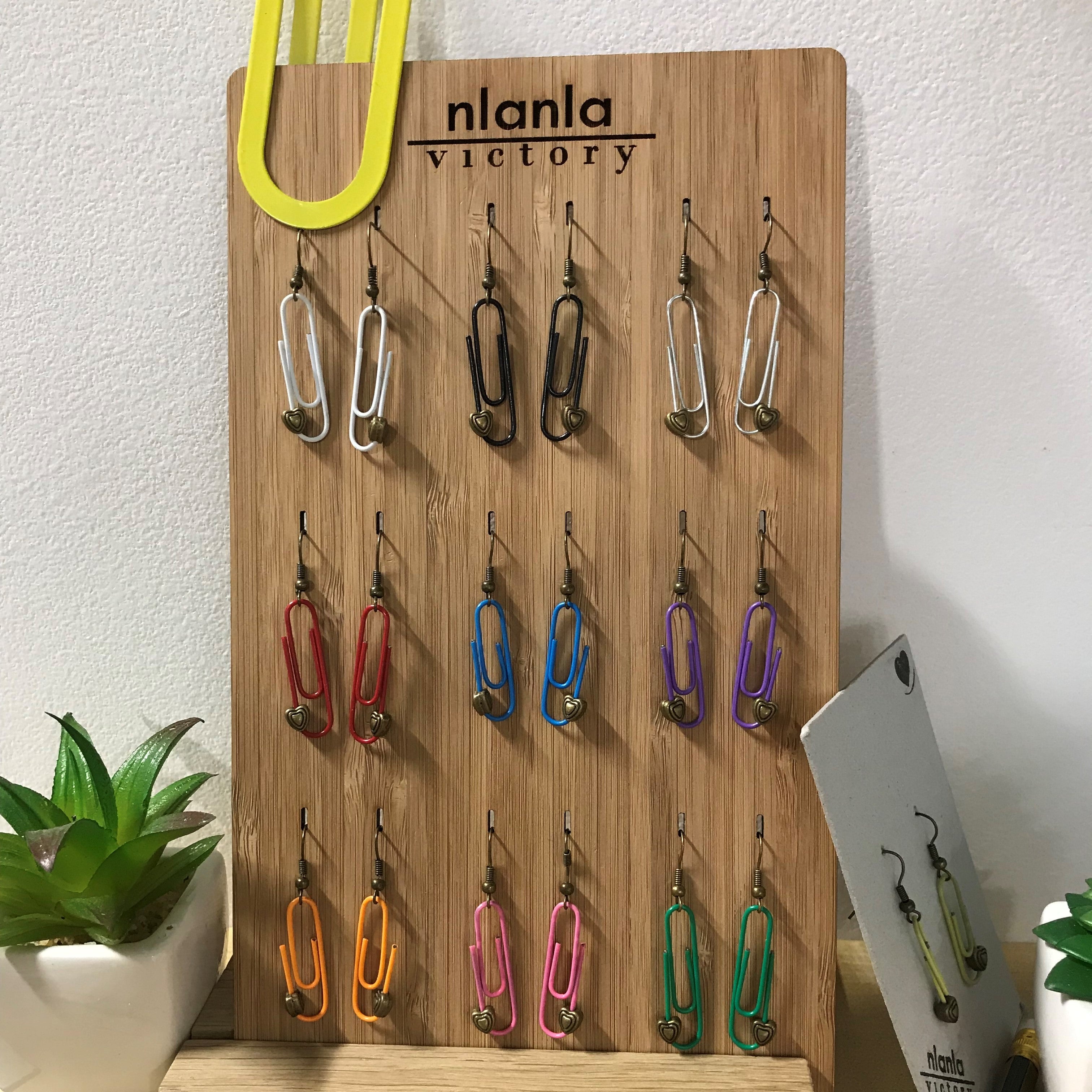 Orange Personalised Paperclip Earrings | by lovedbynlanla