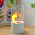 JHY DESIGN Portable Tabletop Firepit Cylindrical With Glass