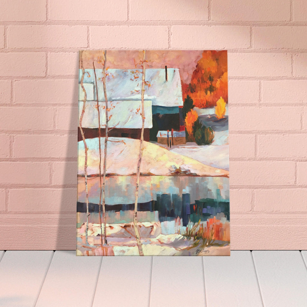 'Early Snow' Winter Landscape I 18x24 inch Art Print on Canvas I Original Artwork by American Artist Barbara Cleary