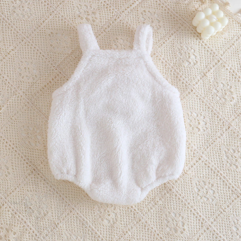 Cartoon Bear Pattern Solid Color bodysuit