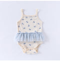 Summer Arrival Baby Girls Sleeveless Heart Pattern Tulle Patchwork bodysuit Bodysuits