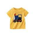Summer Arrival Boys’ Train Cartoon Pattern T-shirt in European and American Style