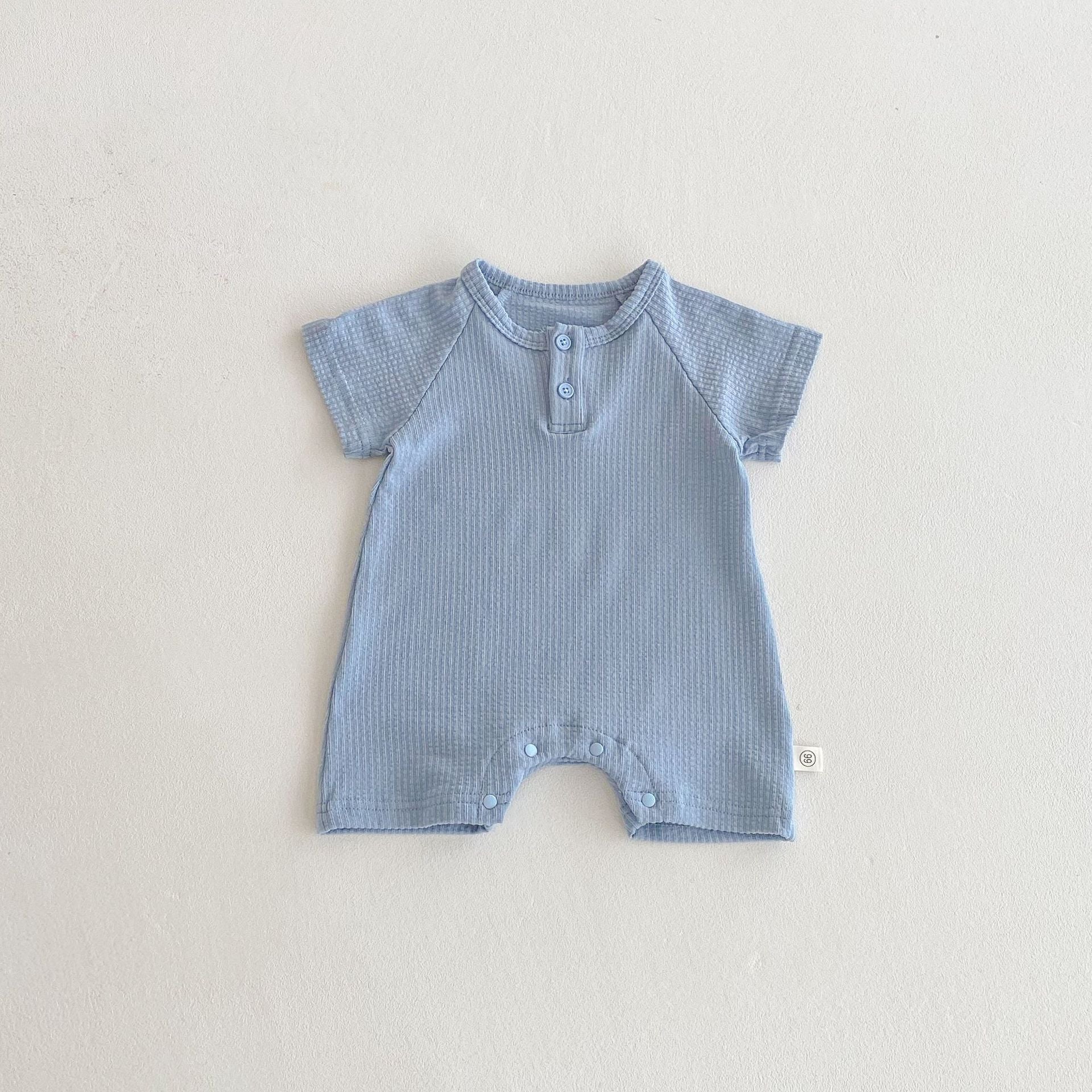 Summer Arrival Baby Unisex Short Sleeves Plain Rompers Bodysuits
