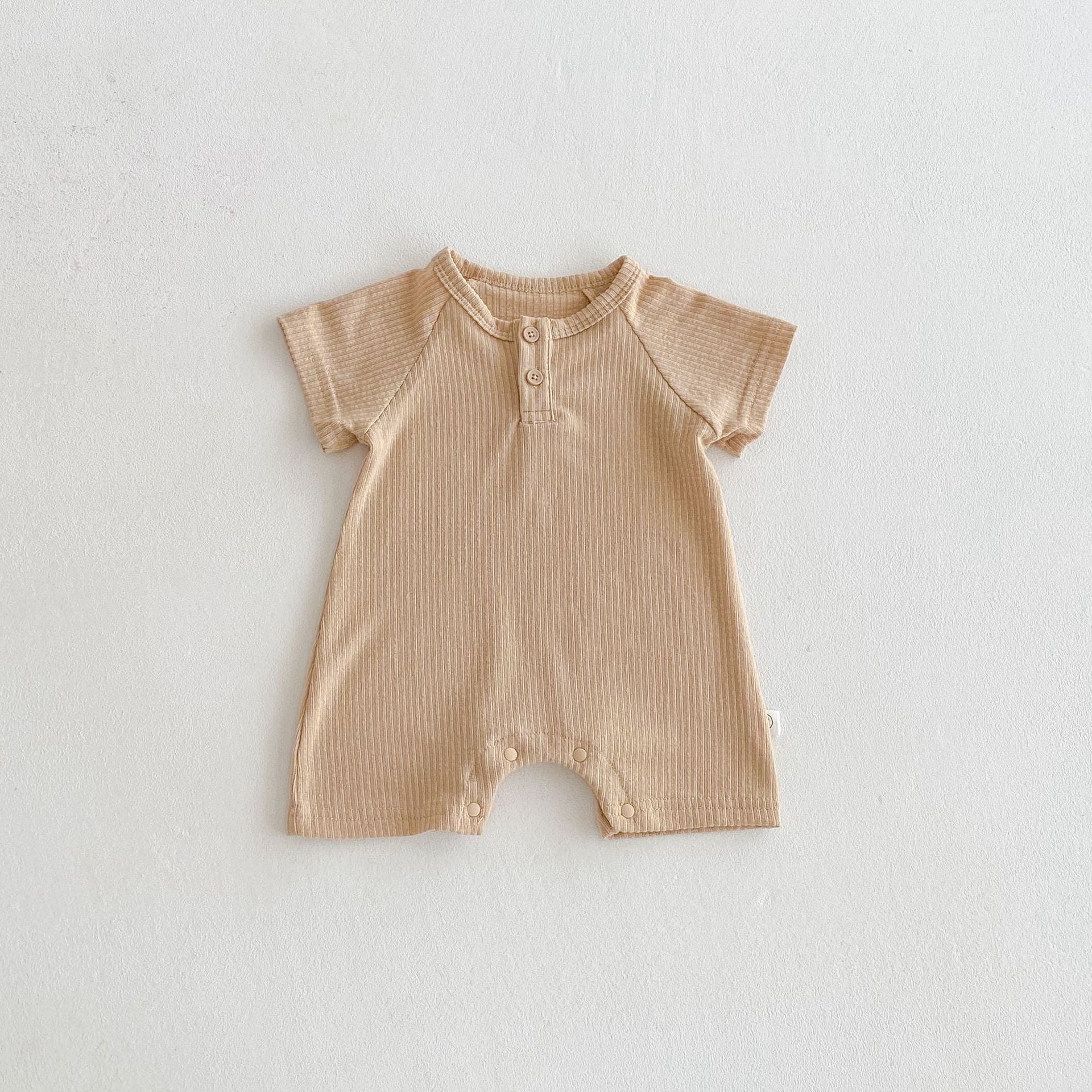 Summer Arrival Baby Unisex Short Sleeves Plain Rompers Bodysuits